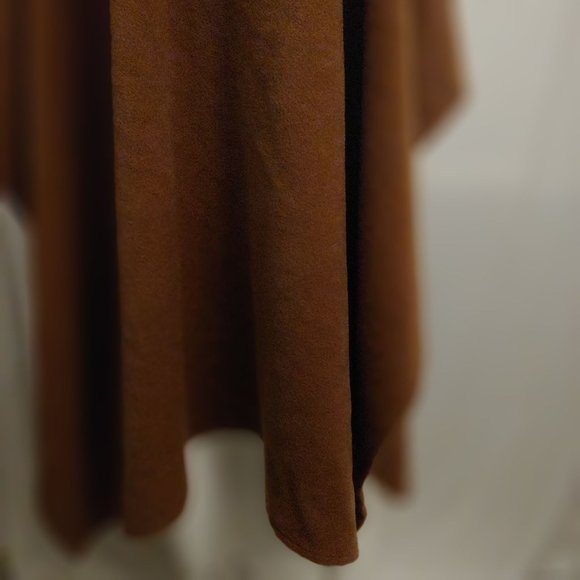 Mon Repos Baby Alpaca Long Cape Wrap Poncho OS Brown Peru - Picture 6 of 7